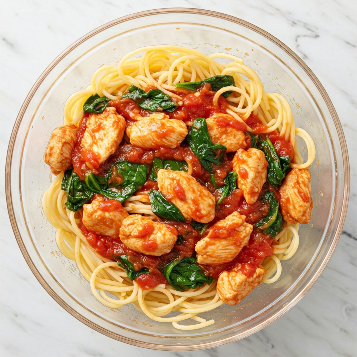 Tomato Spinach Chicken Spaghetti Recipe